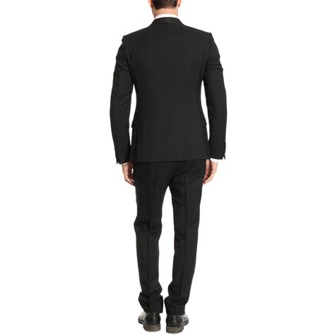 abito gucci uomo nero|Abito elegante in lana e seta in nero .